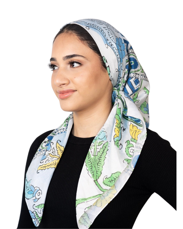 Italian Floral Adjustable Pre-Tied Bandanna with Full Grip